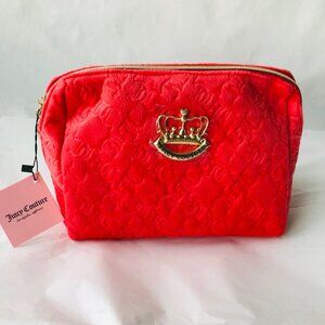 Juicy Couture  Travel Orange Travel Cosmetic Bag Terry Velour w 1 Toiletry